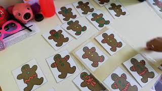 Visual discrimination activity - matching ginger bread man