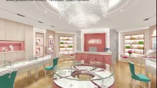 jewelry store showcases design 3D, showcase for jewelry