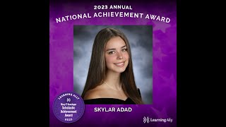 National Achievement Award Winner - Skylar A.