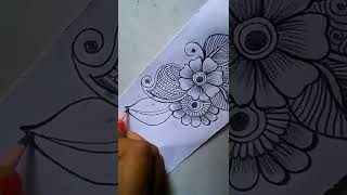 Arabic simple mehndi design on paper| mehndi drawing for beginners ||Mehndi on paper ||Mehndi design