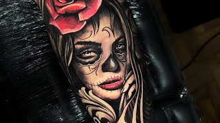 Tattoo Catrina/Chicana na perna 🔥