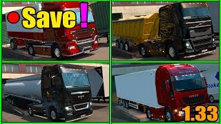 🔥 SAVE GAME 1.33 🔥 NO DLC's 🔥 4 TRUCKS 🔥 EURO TRUCK SIMULATOR 2 🔥