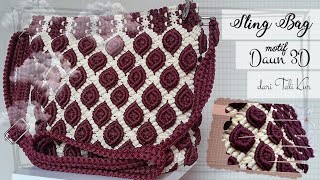 Cara Membuat Sling Bag Motif Daun 3D dari Tali Kur | Oemah Kreasi