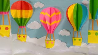 Membuat balon udara dari origami / Prakarya sekolah