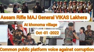 INDIA Army Major General vikas Inaugurate khonoma village community hall