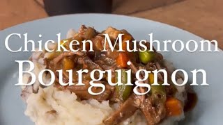 Chicken Mushroom Bourguignon || Chicken y Champiñones a la Borgoña