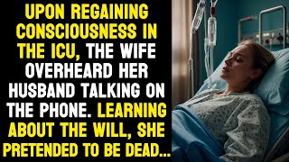 When the woman overheard her husband talking about the will, she pretended  But what happened nex