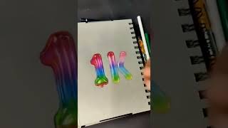 Rainbow #balloon #drawing : Pencil colour drawing #shorts