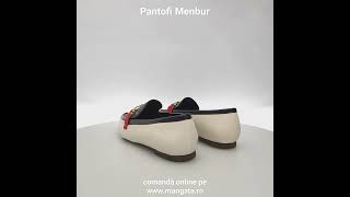 Pantofi Menbur Casual Eleganti Crem Bleumarin