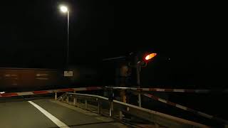 Cargo train at night near Vilnius