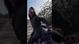 Dancing Girl Lady Biker Sanjana with Yamaha YZF R15 V3