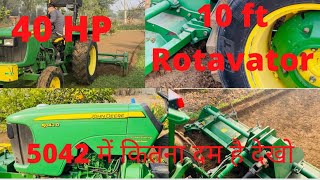 देखो जोर 40 HP का @Johndeere 5042 on 10 ft Rotavator