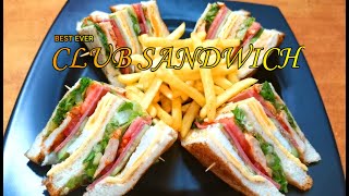 CLUB SANDWICH//RESTAURANT STYLE CLUB SANDWICH //how to make club sandwich//greenchilli cooking vlog