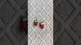 DIY watermelon earrings // #craft #diy #like #viral #crafteraditi @crafterdebika