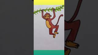 How to draw a monkey#monkey drawing using number 3#shorts #Number drawing#youtubeshorts #