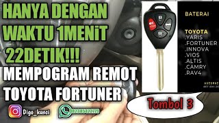 Cara mempogram remot Toyota Fortuner tombol 3