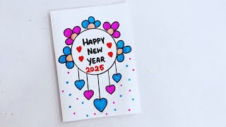 Diy happy new year greeting card/happy new year card making/new year greeting card/handmade cards