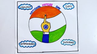 National voters day drawing/voters day poster/national voters day poster drawing/matdata diwas post