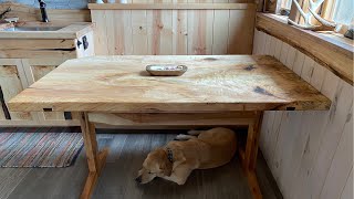 From Yard Tree to Furniture, Spalted Maple Trestle Table II