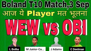 wew vs obi dream11 prediction today match | wew vs obi prediction |wew vs obi t10 dream11 team today