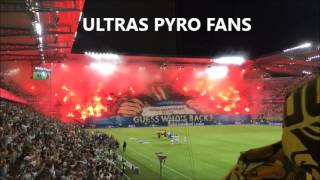 Legia  Warszawa -  Borussia  Dortmund  14/09^2016 {Pyro & Choreo}