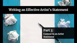 Content in an Artist Statement