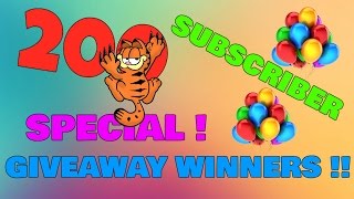 200 SUBSCRIBER SPECIAL|GIVEAWAY WINNERS!!