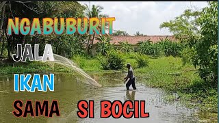 Ngabuburit sambil jala ikan sama si bocil di bulan romadhon