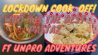 PASTA COOK-OFF! Who Has The Best Pasta? Meatballs vs Creamy Prawn Pasta! Ft. Unpro Adventures!