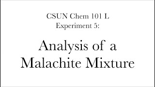 Analysis of a Malachite Mixture