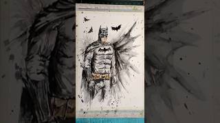 Batman drawing and painting in watercolor #watercolor #artstyle #batman #shortfeed