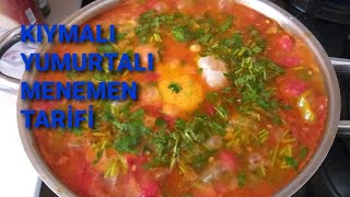 kıymalı yumurtalı menemen tarifi #menemen #recipe #recipeturkish