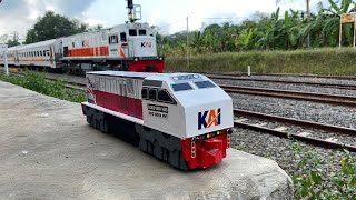 Mencari dan Merakit Kereta Api Kayu CC300,CC203,CC206,CC201 Di Stasiun Saat Kereta Beneran Lewat