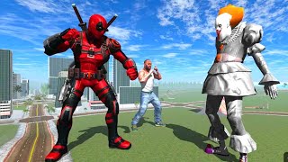 Pennywise VS Deadpool In Indian Bikes Driving 3D