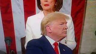 PELOSI Restoring Trump's speech after tearing it up!