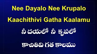 Nee dayalo Nee krupalo | నీ దయలో నీ కృపలో | తెలుగు English lyrics | Christian songs | nee dayalo