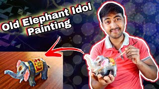 Old Elephant Idol Painting 🥴 | Elephant Making With Clay #art #draw