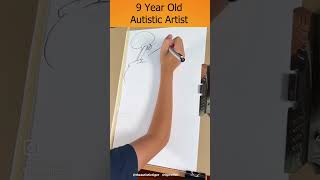 9yo Autistic Savant Draws - Mickey Mouse Upside Down | Disney