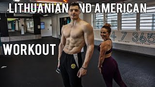 LITHUANIAN Bodybuilder And AMERICAN Fitness Athlete Workout | Girls Lift Too