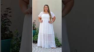 ⚪👗Effortless Elegance: Easy On Me Maxi Dress in White! #plussizefashion #curvy  #curvygirlhacks