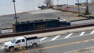 11/29/24 - CSX SD40-2 8853, leads L040,  in Newburgh, NY