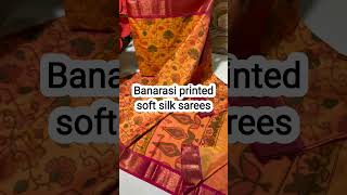 Banarasi printed soft silk saree/To shop 9810207913