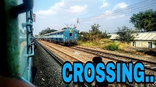 Koyna Express Crossing with Mysore Ajmer Express | WDP4 | Wathar station | WDM3D