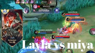 LAYLA VS MIYA❗BUILD ONE SHOT ENEMY DELETE! GAME SO HARD | build top 1 global Layla