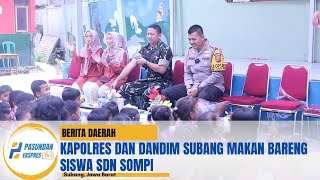 Kapolres dan Dandim Subang Makan Bareng Siswa SDN Sompi