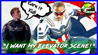 ANTHONY MACKIE Wants His Captain America Elevator Fight Scene - Almost Awesome Bits