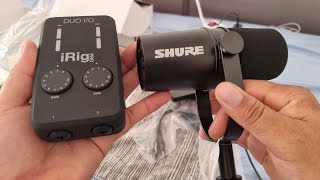 irig pro Duo l/O e microfone Mv7x shure