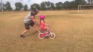 Brylee Bemo’s first time riding a bike!