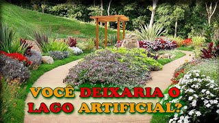 Você deixaria este lago artificial no meio do jardim? - Lago artificial com cascata