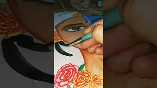 Radha rani drawing ✨️ ♥️ #shreekrishna viral drawing ♥️ #youtubeshorts #Halfface drawing#shortsviral